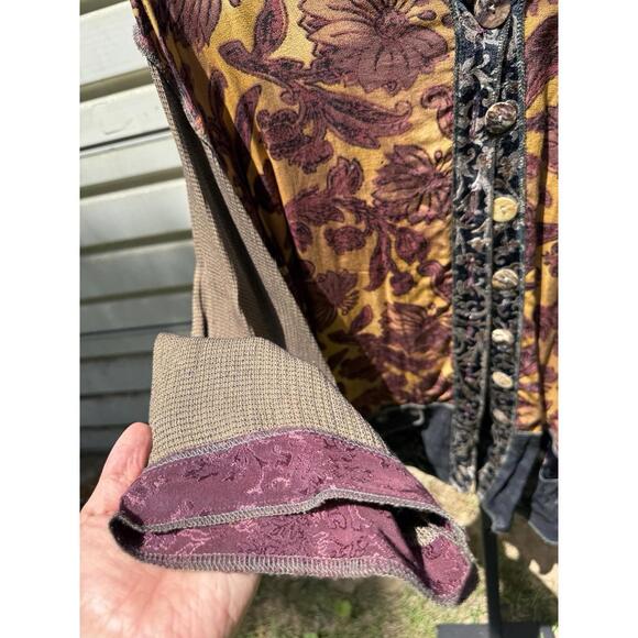 NOTHING MATCHES Size 1 - VTG Funky Patchwork  Shirt Top Long Sleeve Beautiful - Picture 7 of 7